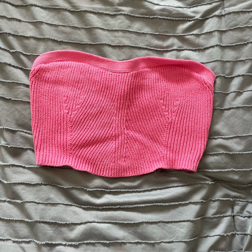 Pink Knit Tube Top